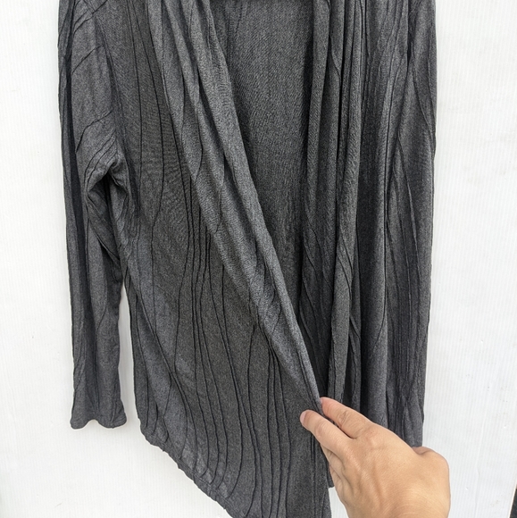 FASHION BUG women's gray open front cardigan - Picture 3 of 11